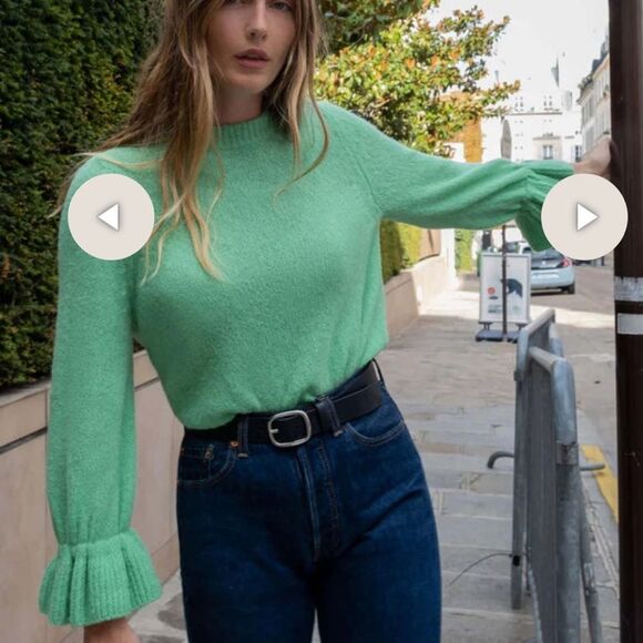 NATION LTD ANTOINETTE SWEATER - GRASSHOPPER-K4 - Picture 2 of 8